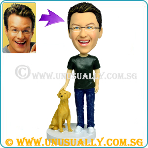 Custom 3D Pet Dog With Casual Attire Male Figurine